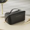 Bolsa de Maquiagem Tipo Sanfona em PU Estilo Ins Portátil Feminina para Viagem Necessaire Bolsa de Armazenamento de Cosméticos Simples
