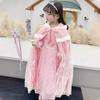 Capa de Frozen para Niñas con Chaleco, Estilo Princesa Elsa, Ropa de Abrigo Cálida con Lazo para Niños Mayores para Otoño e Invierno