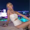 Sexy Hueco Espalda Descubierta Cuello Halter Con Cordones Mameluco Sin Tirantes Estilo Deseo Puro Fotografía de Vacaciones en la Playa Moda Traje de Baño de Color Sólido