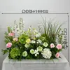 Arreglos de flores artificiales para bodas, arreglos florales para decoración de pasillo, decoraciones de escaparate de compromiso con temática de bosque, arreglos de escena de boda de color rojo rosa