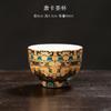 Gaiwan de três peças giratório flutuante de cor esmaltada para preparo de chá kung fu chinês doméstico, com tampa, tigela de chá de porcelana jade cor de gordura de carneiro