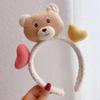 Diadema infantil con dibujos animados japoneses y coreanos para mujer, divertida diadema de franela con lazo de oso para el verano