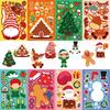 8 Adesivos Grandes de Colagem de Natal com Mudança de Rosto Transfronteiriços DIY Presentes para Crianças Adesivos de Brinquedo Adesivos de Papai Noel Alce