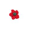 Flor de camelia tejida a mano, accesorio de ropa, regalo de Navidad, árbol de Navidad, flor de lana decorativa, gancho de mano, bricolaje terminado