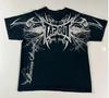 Algodón Transfronterizo Y2K Retro Harajuku Dark Punk Street Estampado de Calavera Trendy Camiseta de Manga Corta Top Holgado para Hombre