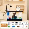 Paisagismo Acrílico para Aquário de Sala de Estar, Aquário de Mesa Transparente de Plástico Ecológico Ultra-Branco, Tanque para Tartarugas, Aquário para Peixes Betta