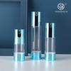 Botella de Loción al Vacío en Forma de U Electroplateada Azul Tipo Bomba Botella Vacía 15ml30ml50ml Juego de Botellas al Vacío