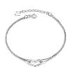 Versión coreana de joyería corazón pulsera en forma de corazón doble amor platino chapado con diamantes venta al por mayor al contado una generación de cabello