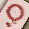 Crucero de Flor de Durazno Rosa y Dulce Raíz de Bodhi Literatura y Arte Ágata de So Yanyuan Durazno [Gas de Durazno Lleno] Pulsera para Mujer