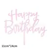 Topper Decorativo de Bolo de Acrílico Grande Tamanho Transfronteiriço com Texto em Inglês Happy Birthday Inserção para Bolo Suprimentos de Festa Fabricante