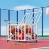 Estante de almacenamiento para baloncesto, almacenamiento multifuncional para el hogar para colchonetas de yoga y equipo deportivo, organizador móvil de equipo deportivo para gimnasios
