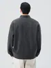 Sudadera Gris Pesada para Hombre Hombres 2026 Nuevo Otoño Casual Media Cremallera Manga Larga Texturizada Top Capa Base