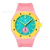 Adequado para AP Royal Oak, colaboração Swatch x AP e pulseiras de relógio RP em cores vibrantes feitas de silicone integrado