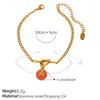 Pulsera Nudosa de Acero Inoxidable Chapado en Oro de 18 Quilates con Colgante de Letra Redondo de Colores Estilo Dulce y Fresco Personalizado Europeo y Americano Joyería para Manos Dopamina