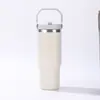 Taza térmica de acero inoxidable 304, taza de coche portátil, taza de café, taza de coche para llevar, taza con popote de gran capacidad, venta al por mayor
