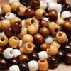 Cuentas de Madera con Agujero Grande al por Mayor para Manualidades, Bolsas Hechas a Mano, Pulseras, Decoraciones para Cojines, Cuentas de Madera Maciza