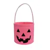 Bolsa Tote de Feltro para Halloween, Novo Balde de Abóbora de Feltro Cartoon de Grande Capacidade, Pequena Bolsa Tote Cesto de Armazenamento de Feltro