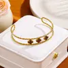 Pulseira Aberta de Titânio Europeia e Americana Mais Vendida Transfronteiriça, Forma Geométrica Vintage, Joia que Não Desbota, Acessório de Pulseira Aberta Personalizado
