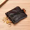 Bolsa de la Suerte Retro Europea y Americana de Cuero con Cera de Aceite, Cordón de Cuentas, Billetera para Monedas, Almacenamiento de Lápiz Labial y Joyería, Bolso de Piel de Vaca