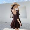 Fábrica de Origen Falda Estilo Coreano Traje de Baño Enterizo Conservador para Mujer Volantes Cubre Vientre Traje de Baño para Aguas Termales Suministro Transfronterizo