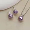Brincos de Pérola de Princesa com Acabamento de Luxo, Cinza-Prata, Tarraxas de Pérola Simples e Versáteis, Conjunto de Pingente de Madrepérola para Mulheres, Transmissão ao Vivo