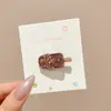 Pinza para el pelo con estampado de leopardo y flores, accesorio para el pelo elegante y exquisito, pinza dulce para flequillo, pinza para el pelo para mechones sueltos, adorno para el pelo elegante y exquisito