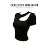 Camiseta elegante de manga corta para mujer, cuello redondo, hombro normal, corte ajustado, top de manga corta ajustado, estilo "Hot Girl" de verano, top base de manga corta