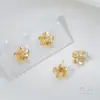 Pendientes de Flor de Durazno de Hada con Colgante, Chapados en Oro de 14K, Conservación del Color, Pendientes Exquisitos Hechos a Mano DIY, Materiales para Accesorios de Joyería