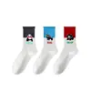 Calcetines de media caña para mujer para primavera y otoño, algodón puro, resistentes al olor, sin costuras, adecuados para estudiantes de secundaria, lindos cachorros de dibujos animados