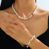Conjunto de Colar e Pulseira com Contas 'Love Letter Mama' Moderno e Criativo Adequado para Mulheres para Uso Diário e em Feriados