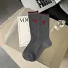 Meias Ankora Vermelhas Femininas Outono e Inverno Novas Meias Cyber Celebre Bow Bordadas Meias Mid-tube Empilhadas Meias Cinza Vintage para Mulheres