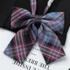 Camisa Uniforme Versátil Xadrez Faculdade Japonesa Jk Gravata Borboleta Estilo Pequeno Feminino Fato de Vela Gola Decorativa com Laço Flor