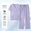 Decote em V Fenda Roupas de Trabalho Médicas Bolso Manga Curta Bomba Quatro Lados Masculino e Feminino Lavar à Mão Roupas de Secagem Rápida Roupas de Enfermagem para Sala de Cirurgia