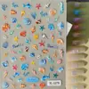 Adesivos de Arte para Unhas Estilo Oceano Fresco de Verão Impermeáveis Tridimensionais em Relevo Concha Estrela do Mar Baleia Adesivos para Unhas Modelo Yl
