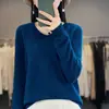 Nuevo suéter de lana grueso sin costuras para otoño e invierno para mujer, jersey de punto de manga larga, prenda básica versátil