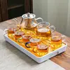 Juego de té Kung Fu de vidrio resistente al calor, recipiente para preparar té para el hogar, taza de té transparente con asa, té negro, tetera de flores, tetera de oficina.