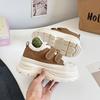Zapatos peludos cálidos y que aumentan la altura con forro polar estilo coreano, Zapatos casuales de moda para mujer, Zapatos nuevos 2025 con velcro Xy-A707