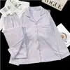 Pijama y ropa de estar para mujer de otoño e invierno, gruesos, cálidos, de forro polar, manga larga, con relieve, color liso, con botones, casual y elegante