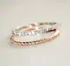 Moda Estilo Coreano Anillo Sencillo de Diamantes de una Sola Fila Popular en Internet Estilo ins Anillo de Diamantes Completos Microincrustado Joyería Mini Elegante Versátil