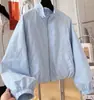 Chaqueta de Mujer Estilo Coreano Única Nueva Primavera/Verano 2026, Súper Elegante, Delgada, Cuello Alto, Corta, Corte Holgado