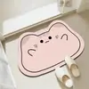 Alfombra de Piso Absorbente de Secado Rápido de Dibujos Animados para Baño Suave de Lodo Diatomeas Alfombra Irregular para Puerta Entrada de Inodoro Alfombra de Piso Resistente al Desgaste Antideslizante
