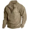 Estación Independiente Transfronteriza Sudadera de Terciopelo para Hombre Cuello Alto Media Cremallera Manga Larga Talla Europea Sudadera de Moda