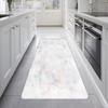 Alfombra de cocina franela marmoleada para el hogar tapete para piso tipo tira estilo ins alfombra para mesa de centro de sala se puede personalizar