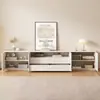 Mesa de Centro Sala de Estar Hogar Moderno Simple Estilo Crema Mueble de TV de Pie Madera Maciza Apartamento Pequeño Almacenamiento Almacenamiento Mueble de TV