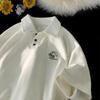Camiseta polo de manga corta para hombre, nueva camiseta de verano de estilo americano a la moda, con bordado sencillo, holgada e informal, de media manga.