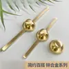 Manija de Cajón de Gancho Vintage de Cristal Dorado de Lujo Ligero Electrochapado Nórdico para Gabinete de Tatami Shangpin Nu