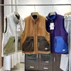 Chaleco Reversible de Forro Polar Otoño e Invierno Estilo Montaña Cuello Alto Forro Polar Cálido para Exteriores Hombres y Mujeres 9431