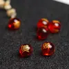 Cuentas de Cristal al por Mayor con Estampado Dorado, Cuentas Redondas con Estampado Dorado, Cristal Amarillo, Cristal Blanco, Imágenes Grabadas Personalizadas