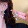 Pendientes de mariposa con perlas y diamantes estilo ins, de alta calidad, únicos, de nicho, de hadas, para mujer, de Corea del Sur, ligeros, de lujo, para las orejas.