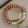 Pulseira de contas de oração budista de madeira crua natural, vendida a quente, sândalo dourado, sândalo Barbie, pulseira colecionável para homens e mulheres, fornecimento para live-stream